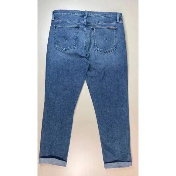 Hudson Women’s Natalie Midrise Slim Boyfriend Jean Sz 30 Medium Wash Cuffed Crop - Picture 4 of 14